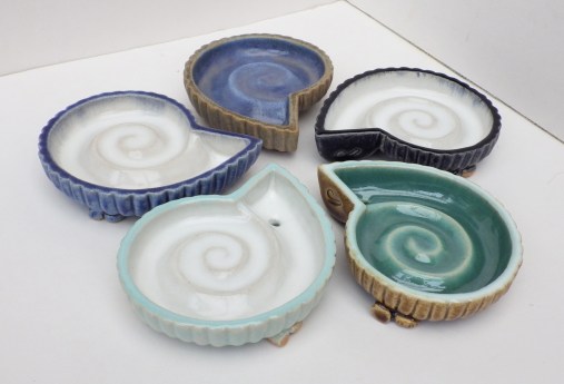 Ammonite soap dishes by Louise Pull